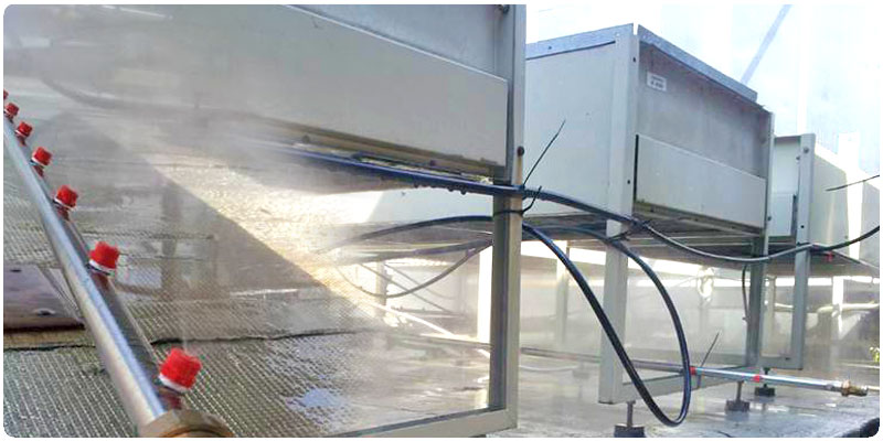 Resfriamento evaporativo para chillers e drycoolers